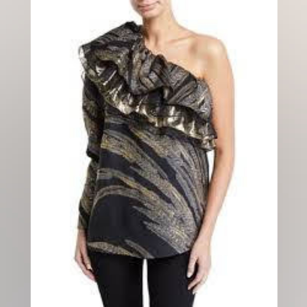 NWT sz 42 French $1670 Dundas ruffled top